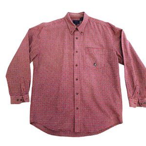 Roper Men's Long Sleeve Shirt Size L Red/Brown Checks
